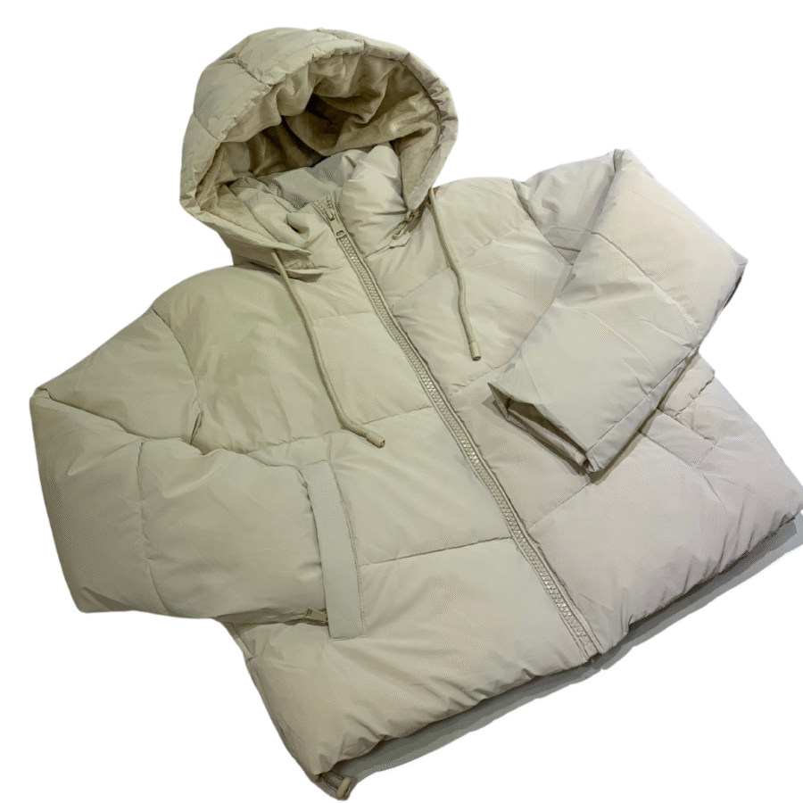 Campera puffer crema